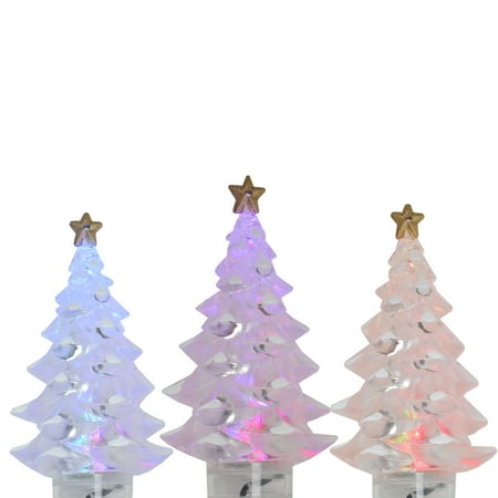 Set Of 4 Multi-Color LED Christmas Tree Holiday Lights - Green Wire