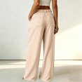 thumbnail image 6 of QGJZVUNL Button High Waist Trousers for Womens Striped Wide Leg Pants with Pockets Size XL, 6 of 6