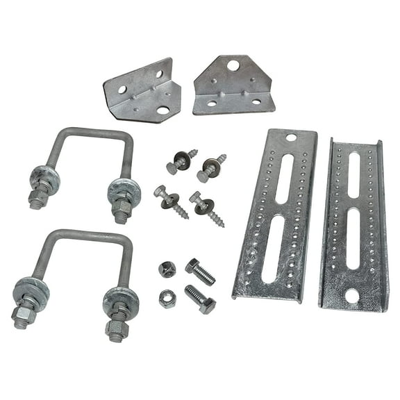 2 Pack - 8" Galvanized Swivel Top Bunk Bracket Kit with Hardware for Boat Trailer, fits 3x3 Cross Members, Heavy Duty