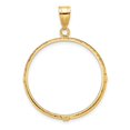 thumbnail image 3 of 14k Yellow Gold Diamond Cut Prong Setting Coin Bezel Pendant Mounting - Fits 27mm, 3 of 4