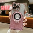 thumbnail image 2 of Feishell for iPhone 15 Pro Case with Magnetic Ring Stand [Compatible with MagSafe] Luxury Glitter Bling Sparkle Four Corner Shockproof Cover for Women Girls For iPhone 15 Pro, Pink, 2 of 13