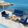 thumbnail image 3 of WINSOON 48 x 24 Inch Outdoor Loveseat Cushion Set-Navy Blue, 3 of 4