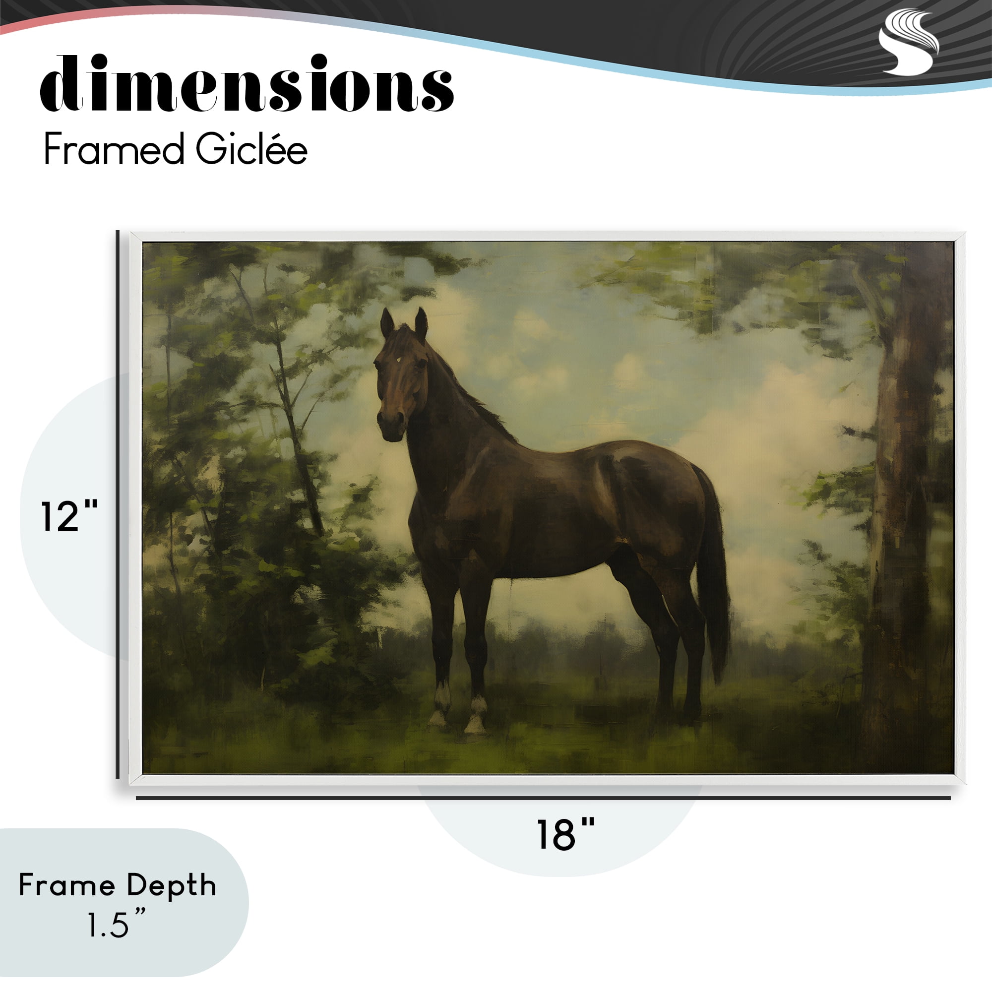 Stupell Industries Forest Horse Portrait White Framed Giclee Art, design by Petal Prints Design