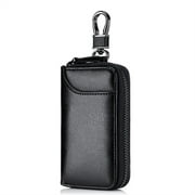 Fashion Leather Keychain Holder Pouch Zipper Key Holder Organizer Car Key Case