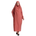 thumbnail image 5 of Muslim Women Solid Color Hooded Batwing Sleeves Abaya Long Hijab, 5 of 6