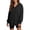 Black, variant on Gaigiky Hoodies for Women Solid Color Fleece Lined V Neck Long Sleeve Sweatshirt with Pocket Oversized Fall Daily Casual Pullover