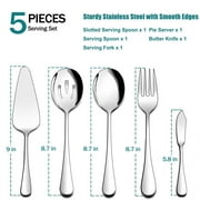 Vesteel 45 Pieces Silverware Set with Serving Utensils, Stainless Steel Modern Flatware Cutlery Set for 8, Eating Utensils Tableware Include Forks Knives Spoons, Mirror Polished & Dishwasher Safe