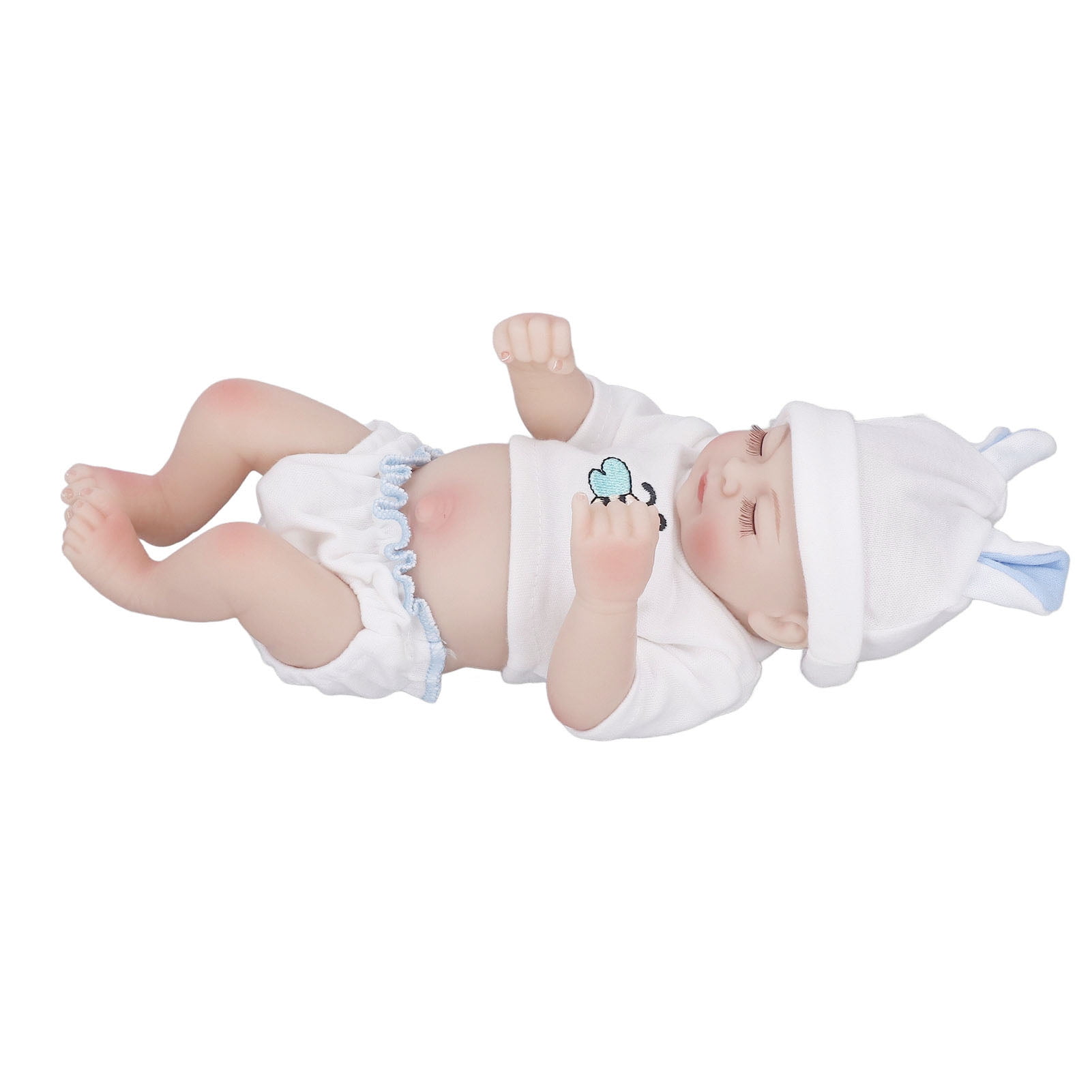 Pwshymi poupée simulée Poupée bébé fille simulée Silicone souple grande  sensation de main jouets poupee Fille aux yeux fermés