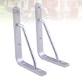 thumbnail image 2 of 2 PCS Heavy Duty Shelf Brackets Thickened Silver Shelf Support Bracket Aluminium Alloy Practical Durable Support Frame for Home (10inch), 2 of 8