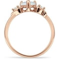 thumbnail image 6 of Three Stone Heart Promise Ring White Opal Rose Tone 925 Sterling Silver, Size 8, 6 of 7