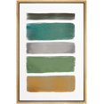 thumbnail image 3 of PixonSign Framed Canvas Print Wall Art Vertical Green, Gray and Brown Stripes Geometric Shapes Digital Art Modern Art Minimalist Relax/Calm Cool for Living Room, Bedroom, Office - 16"x24" Natural, 3 of 5