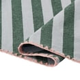 thumbnail image 2 of Beautiful Home by Drew Barrymore Yarn Dyed Stripe Whipstitch Fabric Tablecloth, Thyme Blue, 70 in Round, 2 of 8