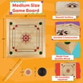 thumbnail image 3 of Rockin’ Rollers Carrom Board Game with Coins and Strikers, Wooden Board Game Set for Adults and Kids - 26" Square, 3 of 7