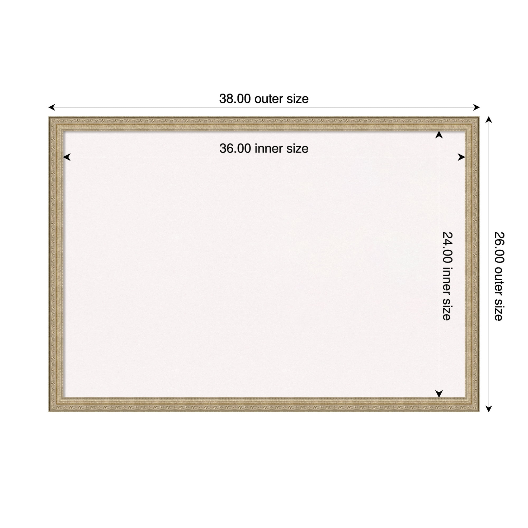 Amanti Art White Cork Board Framed Paris Champagne Bulletin Board 38 in. x 26 in.