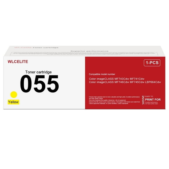 055 Toner Cartridge Compatible for Canon 055 Yellow Toner Cartridge High page 2600 Printer