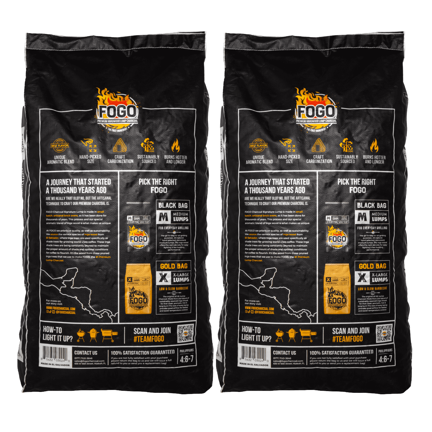 FOGO Premium Oak Restaurant Grade All-Natural Hardwood Medium Sized Lump Charcoal for Grilling and Smoking , 35 Pound Bag 2-Pack