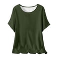 thumbnail image 1 of Plebaso Hauts d'Été pour Femmes Manches Courtes Col Rond T-Shirts Confortables Blouses Amples pour Femmes, 1 of 5