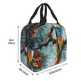 thumbnail image 4 of Kdxio Exotic Birds Forest Print Insulated Lunch Bag,Reusable Tote Lunch Box for Women Men,Leakproof Cooler Lunch Bags for Work Office Travel Picnic, 4 of 6