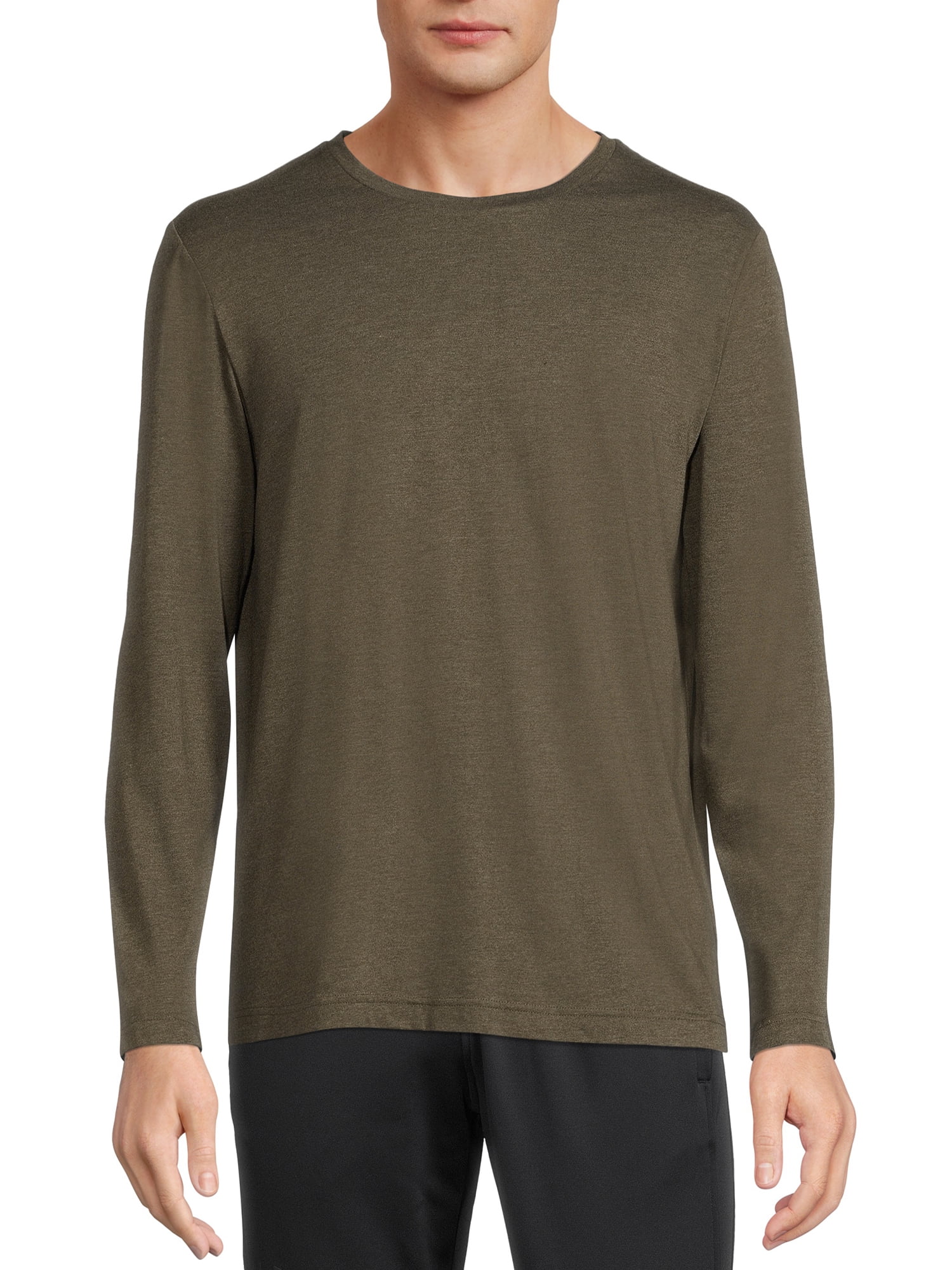 Athletic Works Men's and Big Men's Active Long Sleeve Tri Blend Tee, Sizes up to 5XL