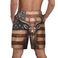 thumbnail image 2 of Lsque Mens Swim Trunks Deer American Flag Wall Pattern - Bathing Suit Compression Liner - Beach Swim Shorts Swimwear - (S-3XL) - Stretch Quick Dry -3X-Large, 2 of 9