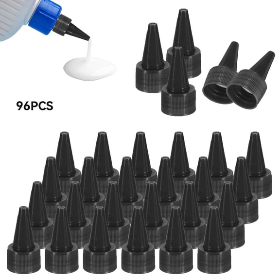 96 Pcs 0.79" Snip Tip Applicator Caps, Replacement Plastic Adhesive Nozzle Tips, Precision Dispensing for Glue Bottles & Adhesive Tubes