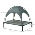thumbnail image 3 of PawHut Elevated Cooling Pet Bed with Canopy for Medium-Sized Dogs Grey, 3 of 10