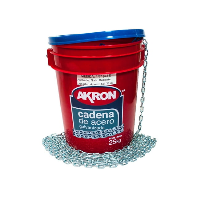 Cadena Akron 1/4″ De Acero Galvanizada Cubeta Con 25 Kilos (aprox)