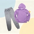 thumbnail image 5 of NAISIBABY Outfit Sets for Girls Size 6, Comfy Pullover Elastic Waist Long Sleeved Hooded Sweatshirt With Sweatpants Purple, 5 of 5