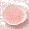 thumbnail image 2 of Transparent Colours Glass Round Beads with Glitter Powder Round Hole Pink 4x3mm Hole: 1.4mm about 4500pcs/pound, 2 of 4