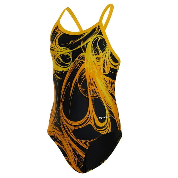 Sporti Guard Piped Thin Strap One Piece Swimsuit, High Cut, Unpadded, Athletic (Women’s)
