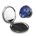 thumbnail image 1 of Qekee Geometry Dash Print Compact Makeup Mirror Folding Mini Pocket Mirror Portable Hand Mirror Double-Sided 2 x 1x Magnification for Woman Girls-Round Shape, 1 of 9