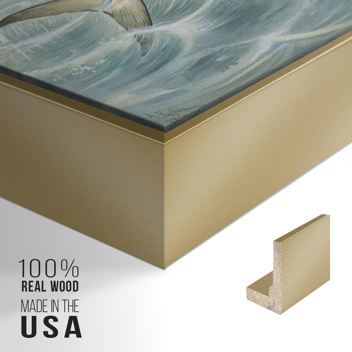 Vintage Landscape-CXXXI By Wexford Home Framed in Gold Wood Gallery Wrapped Canvas 27 in. x 41 in.