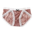 thumbnail image 1 of Gibobby Ropa interior bikini elástica para mujer Bragas de malla ahuecadas de encaje sexy para mujer Calzoncillos de niña con inferior de algodón de cintura media(Rosa, L), 1 of 4