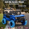 thumbnail image 6 of Joyracer 800W 4WD 24 Volt Ride on Toys with Remote Control, 2 Seater Kids Electric Car 9AH Battery Powered Truck Vehicle w/ Spring Suspension, Bluetooth Music, Gift for Boys Girls Blue, 6 of 8