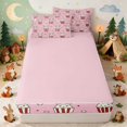thumbnail image 4 of Erosebridal Bunny Zipper Twin Comforter Sets with Fitted Sheet and 2 Pillowcases for Girls, Popcorn Bucket Zipper Bedding Set, Pink Reversible, 4 of 7