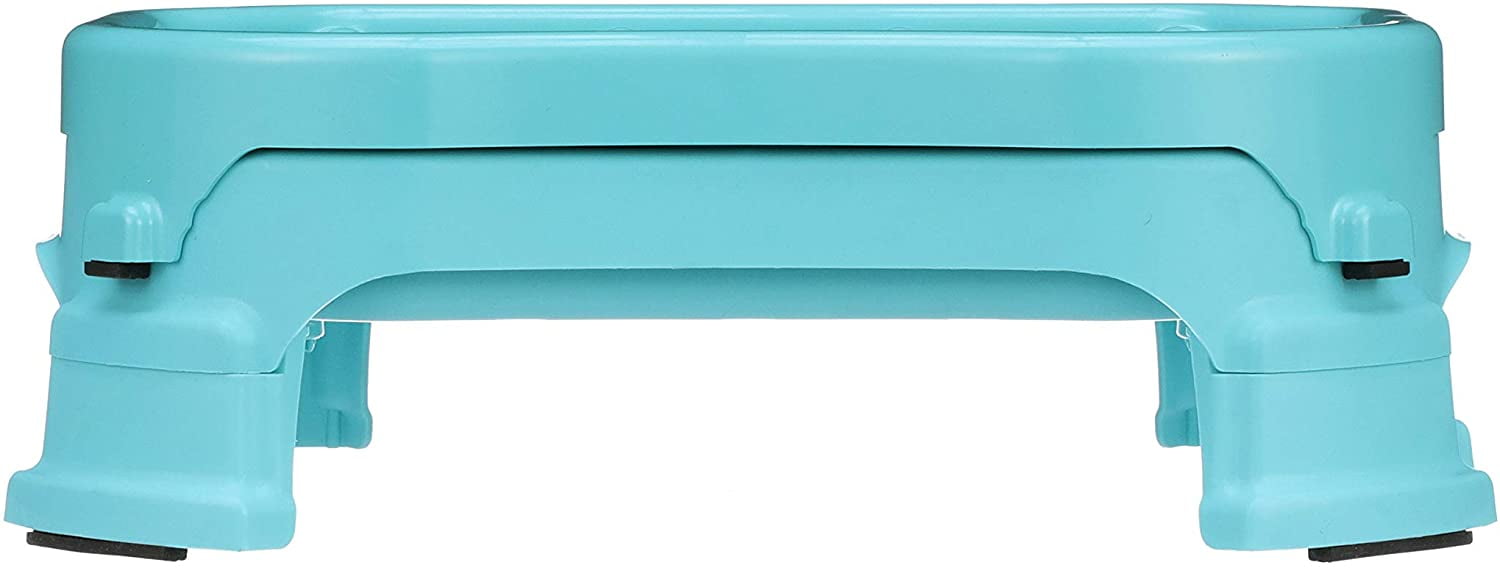 Neater Pet Brands Raised Neater Slow Feeder - Elevated & Adjustable Feeding Height - Improves Digestion, Stops Obesity, and Slows Down Eating, 2.5 Cups, Aquamarine