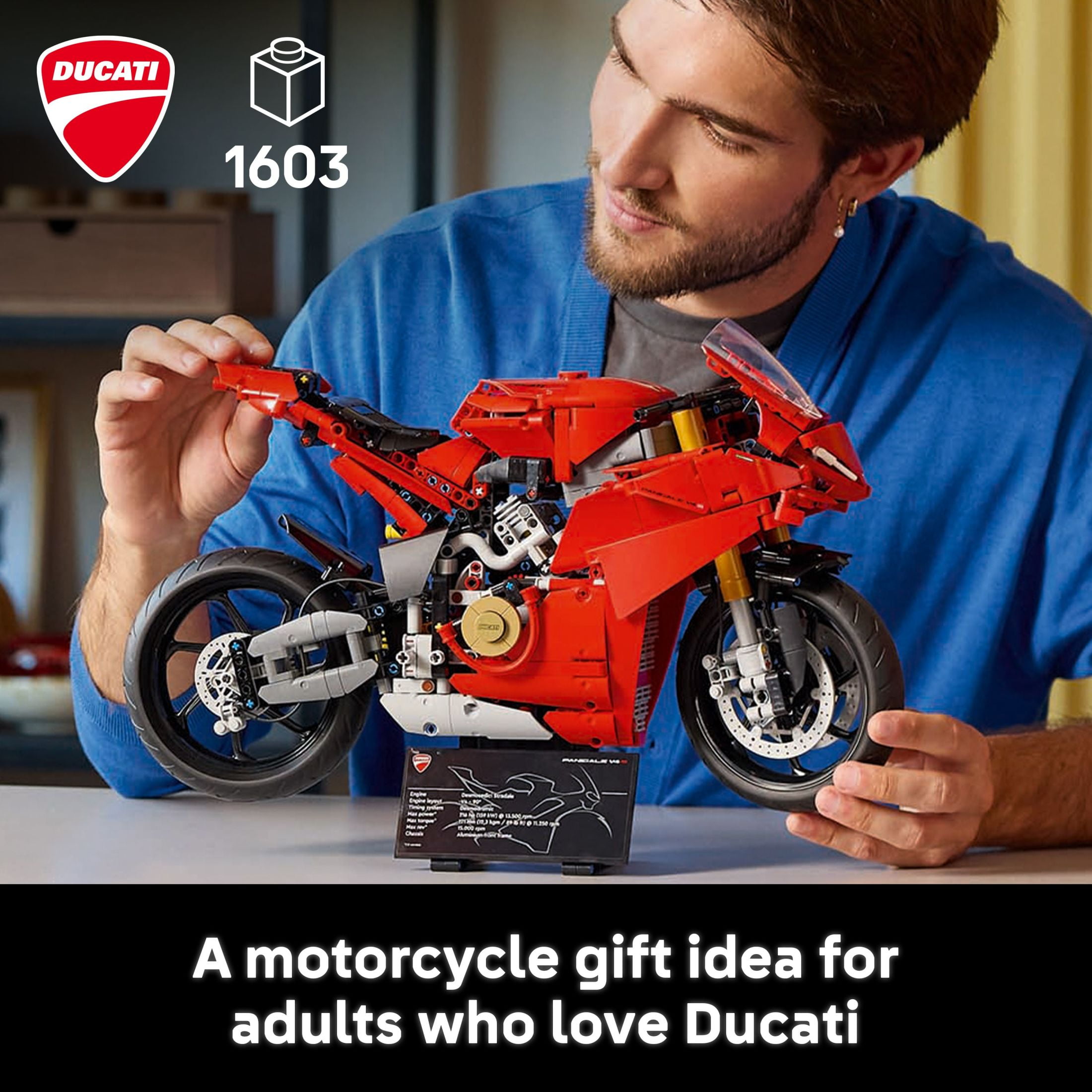 LEGO Technic Ducati Panigale V4 S Motorcycle Toy - Building Set for Adults, Men & Women, Ages 18+ - Gift for Ducati & Motorcycle Fans - 42202