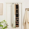 thumbnail image 3 of Costway Mirrored Jewelry Cabinet Jewelry Organizer w/2 LED Lights Rustic Brown, 3 of 8