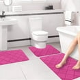 thumbnail image 3 of Muecwrye 3PCS Bathroom Rug Sets, Bathroom Accessories Clearance! U-Shaped Contour Toilet Rug, Soft Comfortable Water Absorption Non-Slip Bath Mat, Shower Mat for Floor, Room Door Mat, 3 of 6