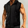 thumbnail image 2 of hotojiny Men's Hoodies Casual Lightweight Warm Outerwear Vest Stylish Windbreaker Zip up Sleeveless Jacket with Pockets, 2 of 5