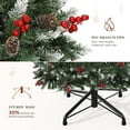 thumbnail image 6 of Prelit Pre-Decorated Pine Christmas Tree 6FT with Remote, Artificial Hinged Xmas Tree with 818 Flocked Frosted Tips, 250 Lights, 58 Pine Cones & 58 Red Berries for Holiday Party Office Home, 6 of 10