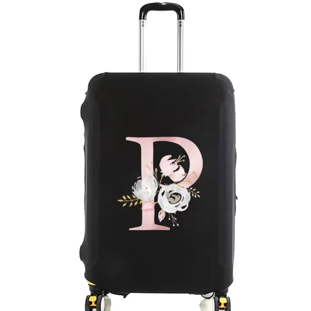 Pink Flower Letter Apply To 18-28 Inch Suitcase Protective Cover Elastic Luggage Protector Trolley Dust Cover Travel Accessories 8Pink flower P M
