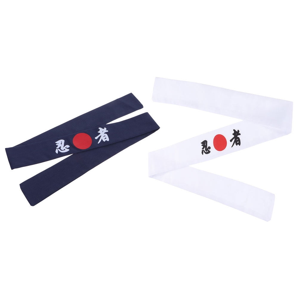 Homemaxs 2Pcs Japanese Headbands Chef Headbands Decorative Chef