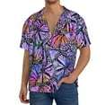 thumbnail image 3 of JUNZAN Mens Casual Button Down Shirts Short Sleeve Watercolor Butterflies Print Shirt-X-Large, 3 of 7