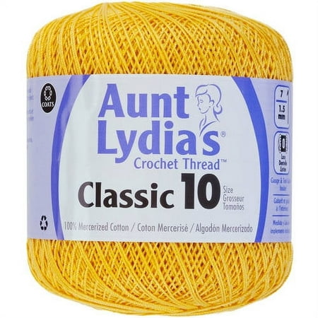 UPC: 0073650767371 | Aunt Lydia s Classic Crochet Thread Size 10-Golden Yellow