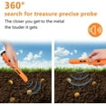 thumbnail image 3 of Metal Detector Pinpointing,Waterproof Pinpointer 360 Degree Search Gold&Treasure Finder with Belt Holster &LED Indicator& Buzzer Vibration, for Adults and Kids (Orange), 3 of 12