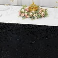 thumbnail image 4 of Balsa Circle 21 feet Black Big Payette Sequin Satin Dual Layered Table Skirt Party Events Decorations Supplies, 4 of 8