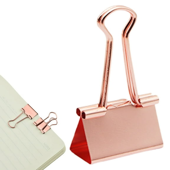 DJJGXAN 0.98 inch Binder Clips for Office, Large Paper Clamps, 1 pcs Metal Clips, Pink