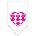 thumbnail image 5 of Pet and Dog Bandana Screen Printed, "Pink Argyle Heart", 5 of 10