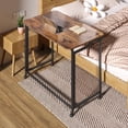 thumbnail image 2 of 27.5" Portable Folding Laptop Desk with Wheels – Rustic Brown and Black Modern Computer and Writing Desk, 2 of 6